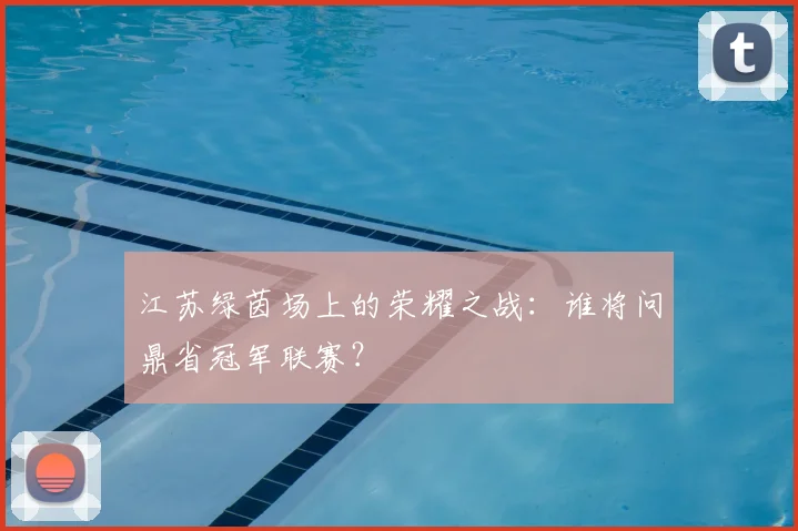 江苏绿茵场上的荣耀之战：谁将问鼎省冠军联赛？